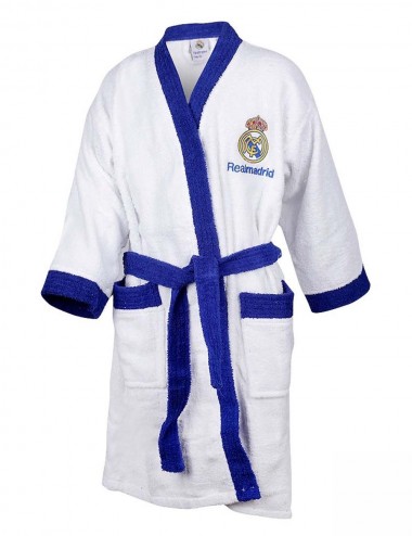 Albornoz oficial del Real Madrid,100% Algodón rizo Americano.