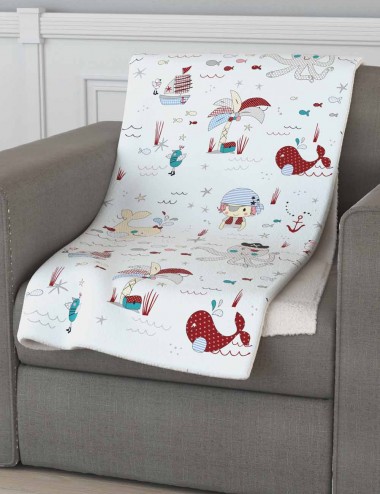Mantita Plaid Doble textura Ocean