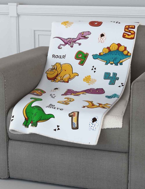 Mantita Plaid Doble Textura Rino Dino.