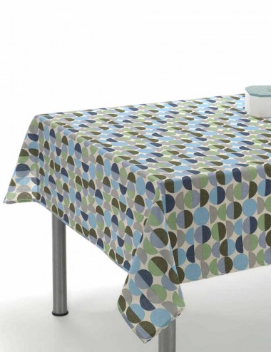 Mantel Antimanchas Thao geométrico azul