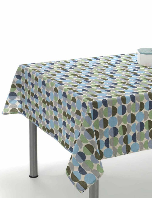 Mantel Antimanchas Thao geométrico azul