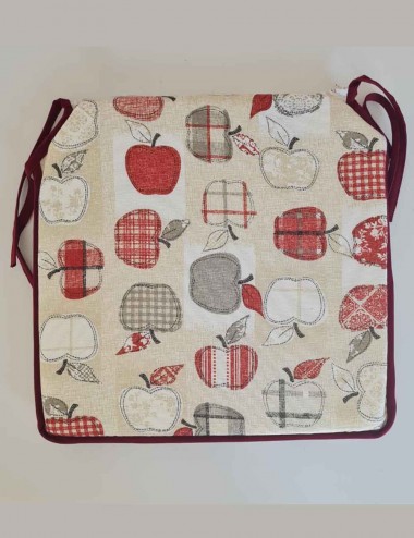 Cojín silla Manzanas rojas.