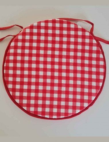 Galleta silla Cuadro Vichy rojo frontal