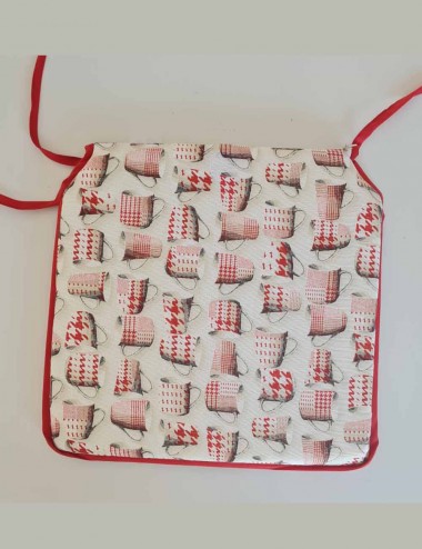 Galleta Cuadrada para silla Tazas rojas.