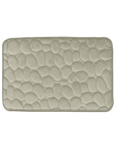 Alfombra baño Piedras microfibra beige.