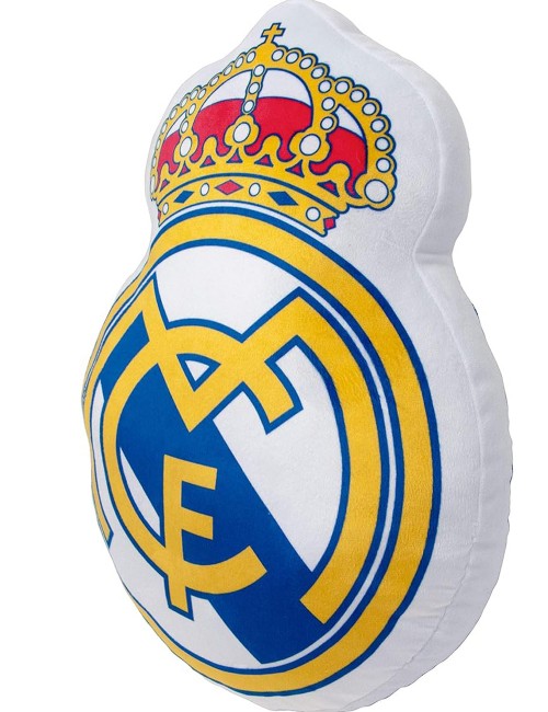 Cojín forma de escudo Real Madrid.